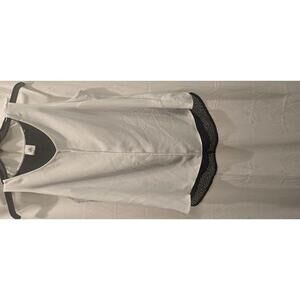 Cabi Sleeveless Split Back Domino Layer Mesh Blouse Women's Large